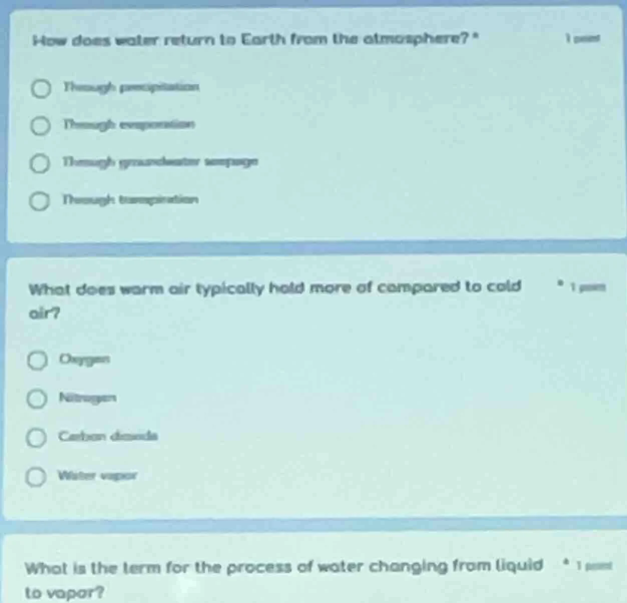 how does water return to earth from the atmosphere? through precipitati…