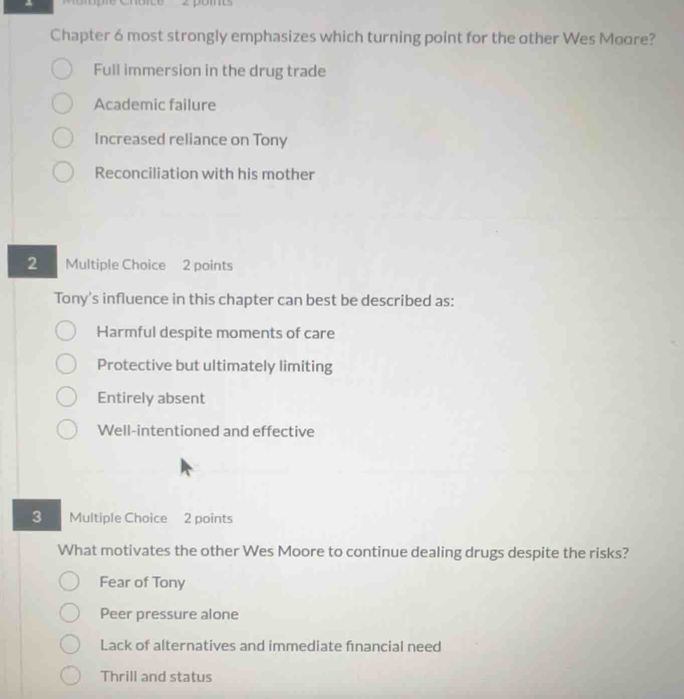 1 multiple choice 2 points chapter 6 most strongly emphasizes which tur…