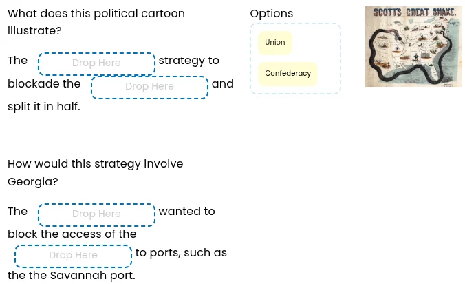 what does this political cartoon illustrate? the drop here strategy to …