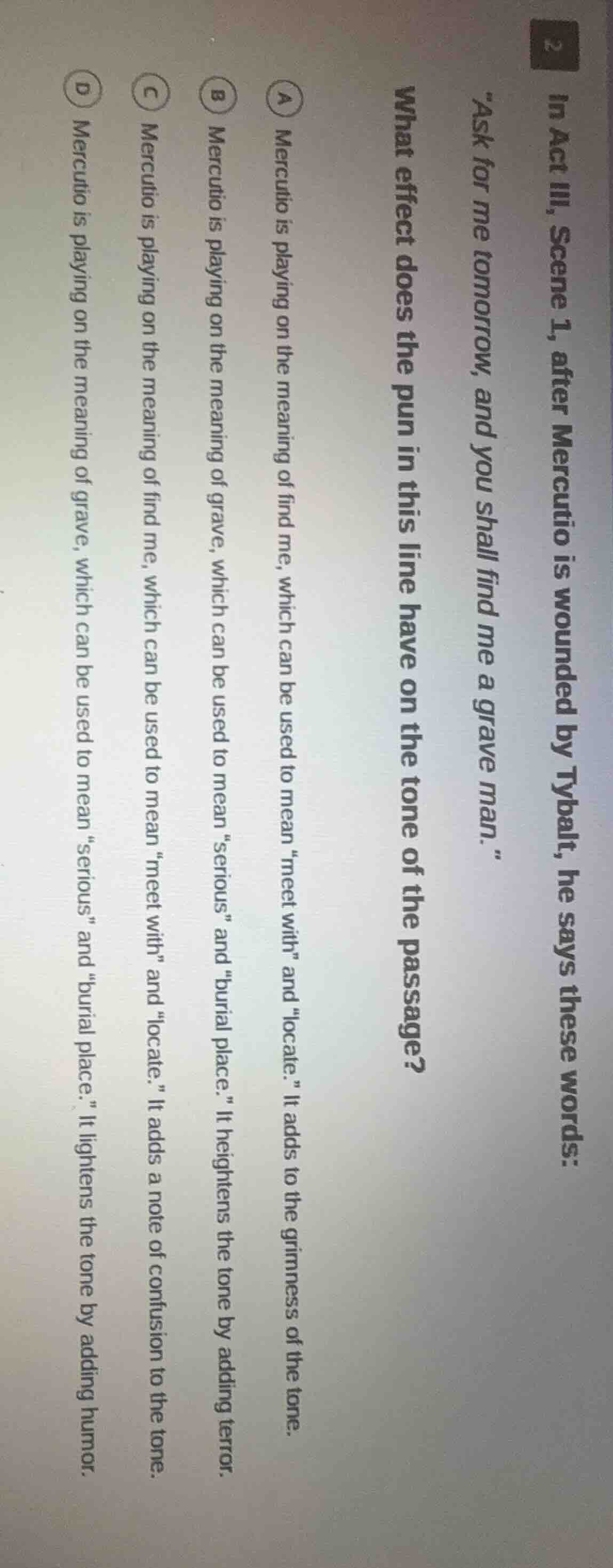 in act iii, scene 1, after mercutio is wounded by tybalt, he says these…