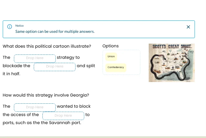 notice same option can be used for multiple answers. what does this pol…