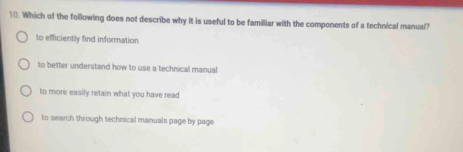 10. which of the following does not describe why it is useful to be fam…