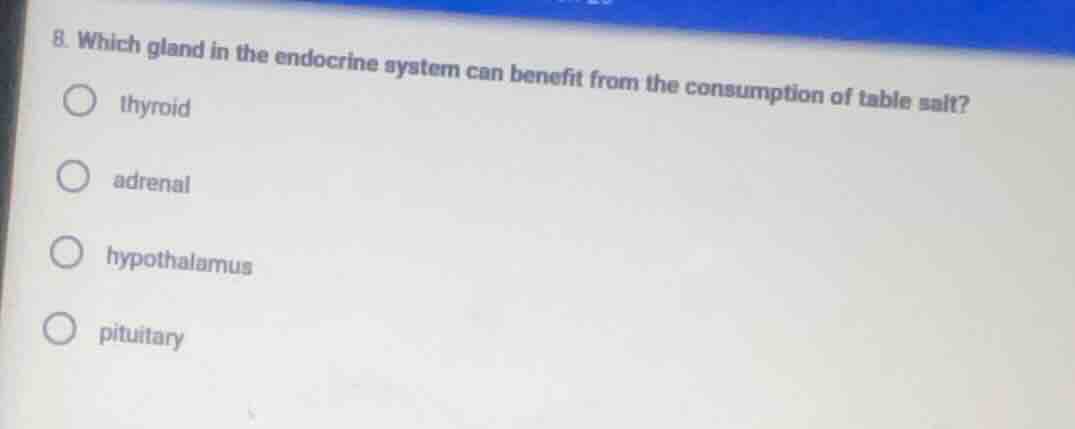 8. which gland in the endocrine system can benefit from the consumption…