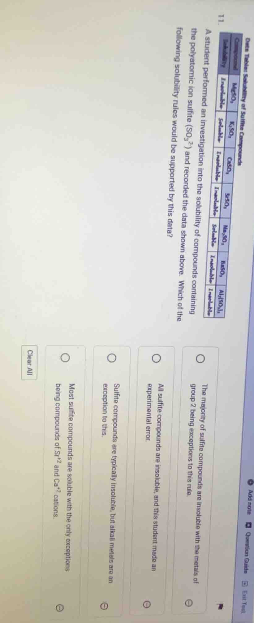 data table: solubility of sulfite compounds 11. a student performed an …