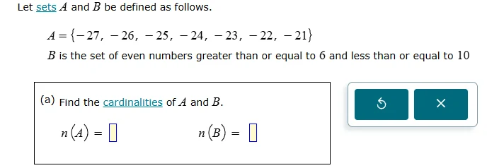 let sets a and b be defined as follows. a = { -27, -26, -25, -24, -23, …