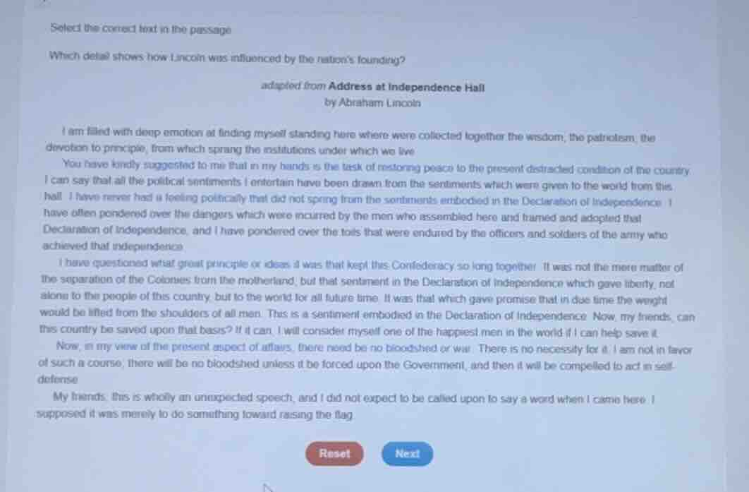 select the correct text in the passage which detail shows how lincoln w…