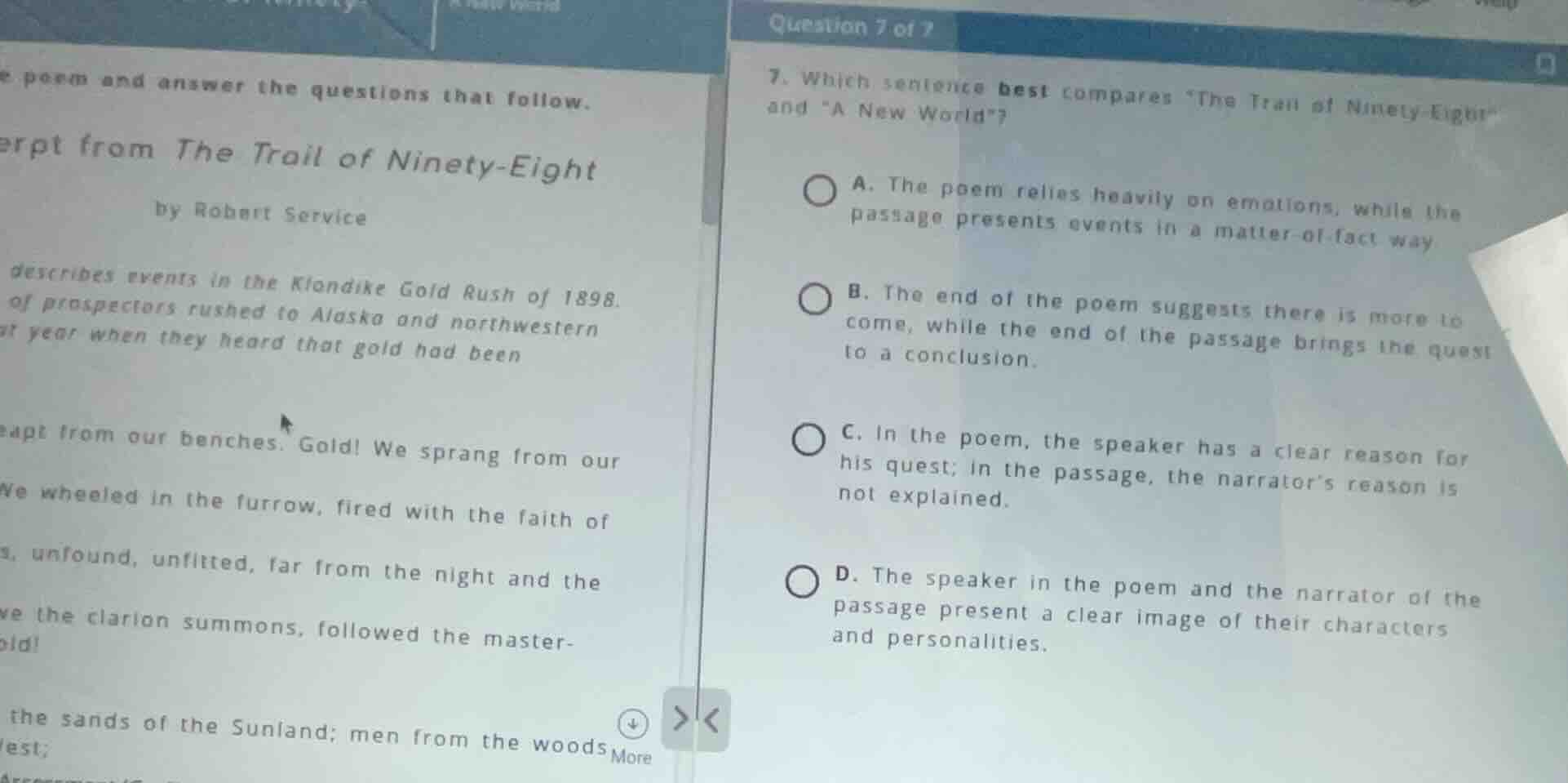 e poem and answer the questions that follow. erpt from the trail of nin…