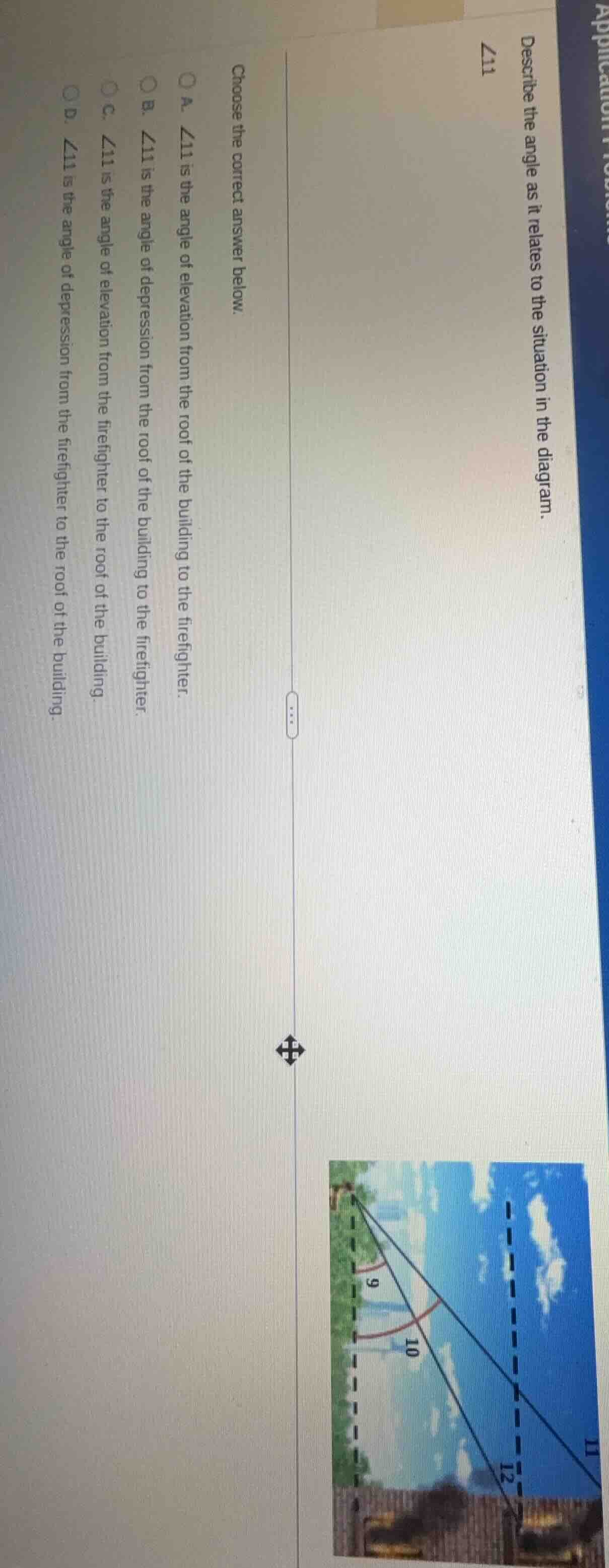 describe the angle as it relates to the situation in the diagram.\\(\\a…