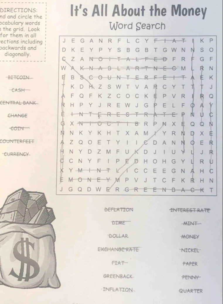 directions: nd and circle the ocabulary words the grid. look for them i…