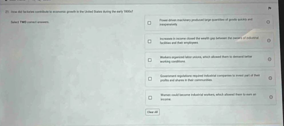 21. how did factories contribute to economic growth in the united state…