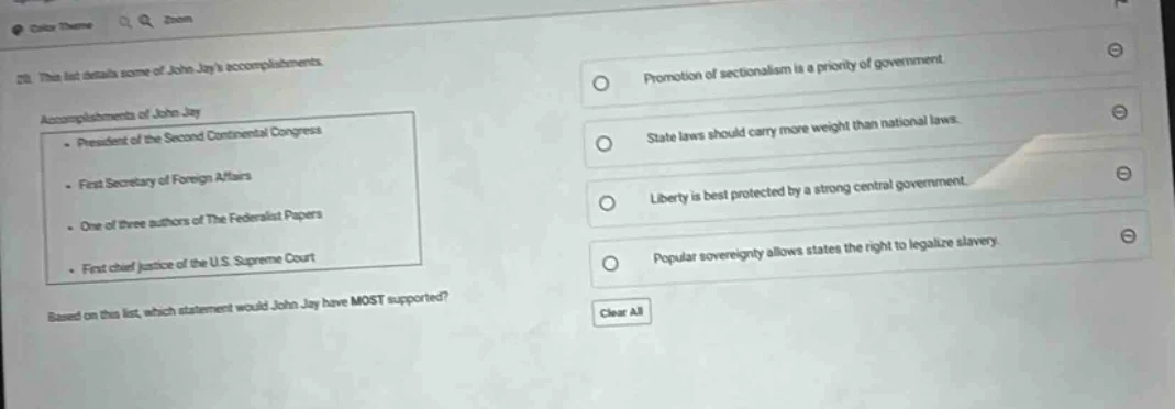 20. this list details some of john jays accomplishments. accomplishment…