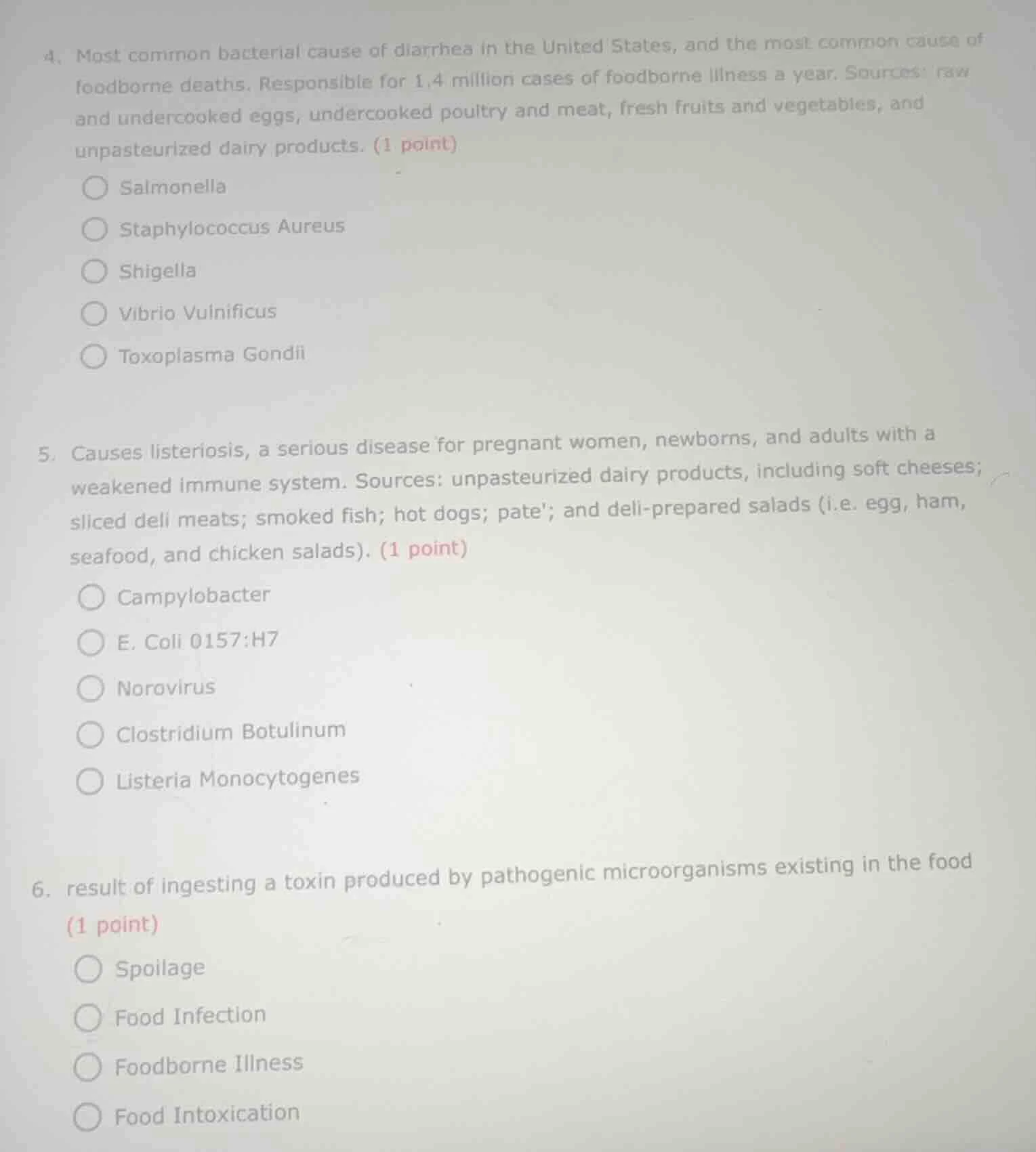 4. most common bacterial cause of diarrhea in the united states, and th…