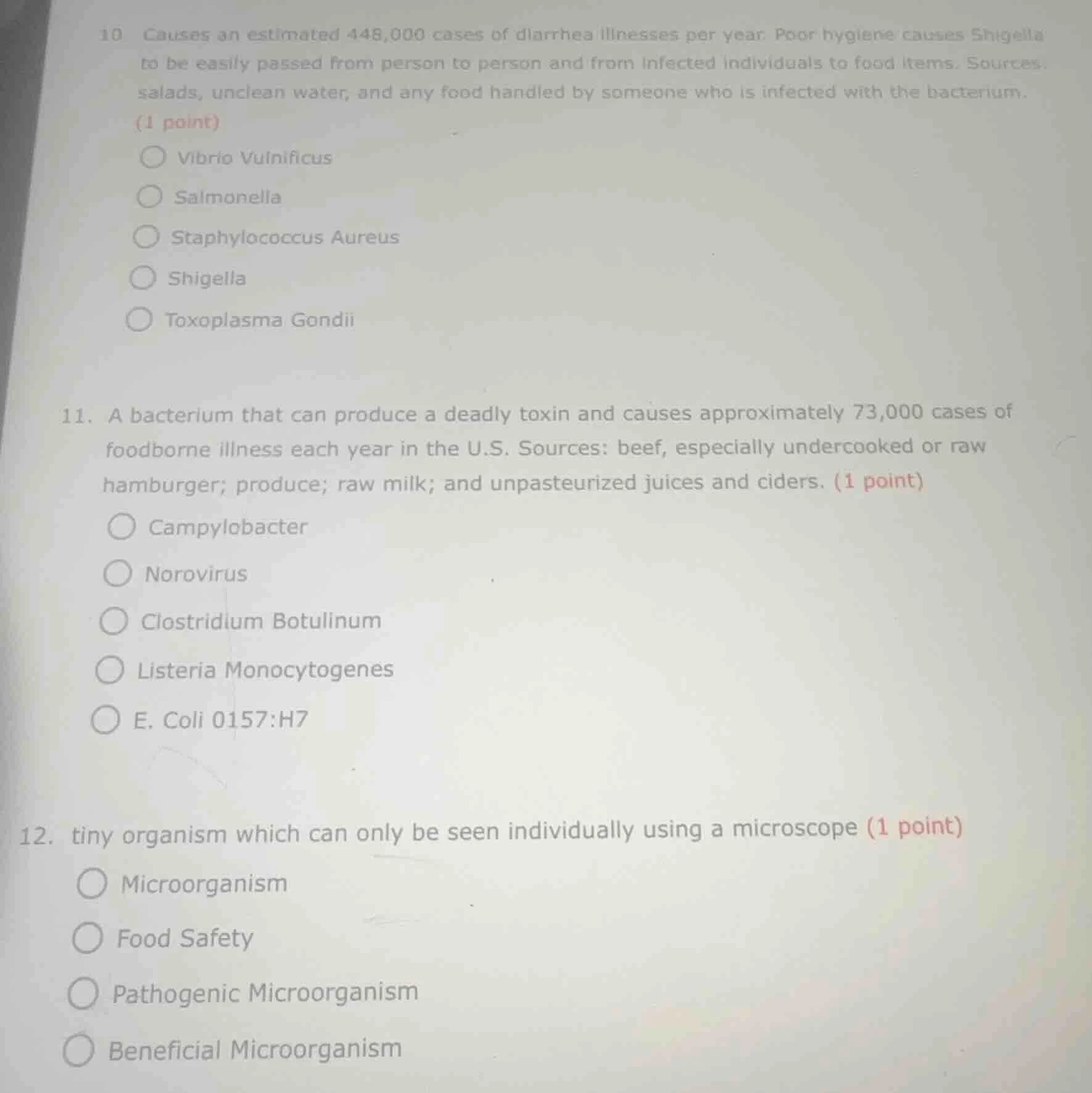 10 causes an estimated 448,000 cases of diarrhea illnesses per year. po…