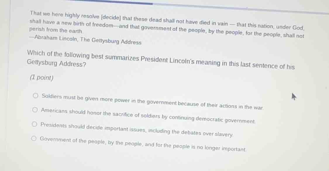 that we here highly resolve decide that these dead shall not have died …