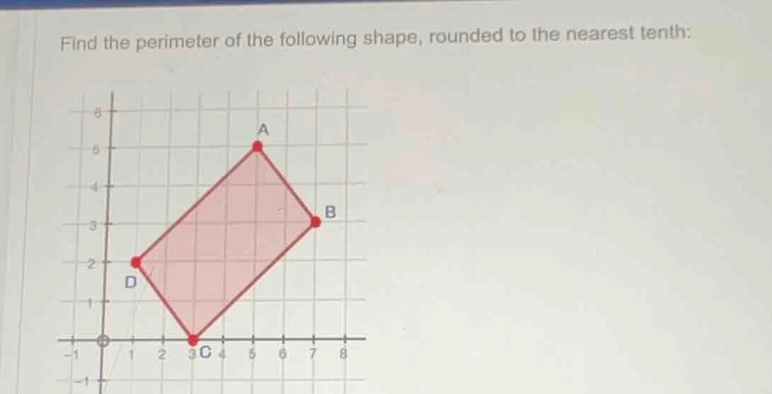 find the perimeter of the following shape, rounded to the nearest tenth: