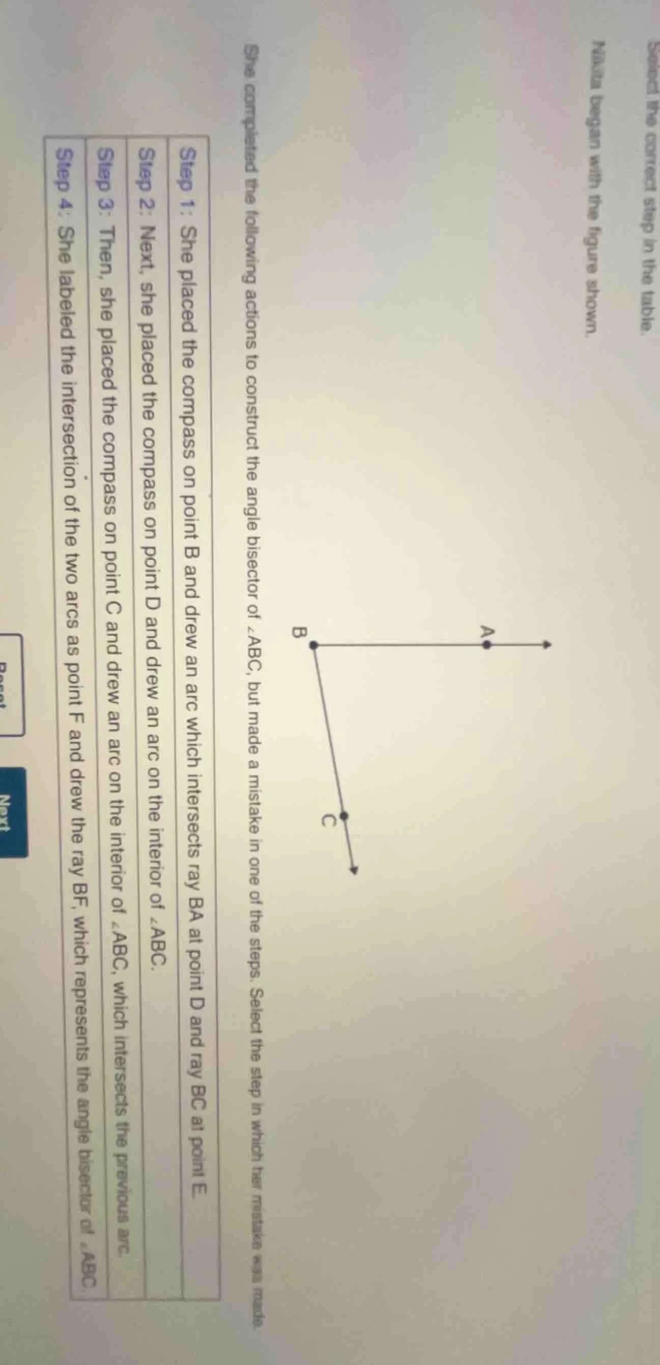 mikla began with the figure shown. she completed the following actions …