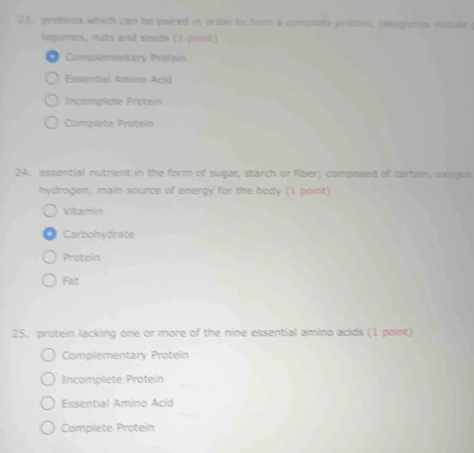 23. proteins which can be paired in order to form a complete protein; c…