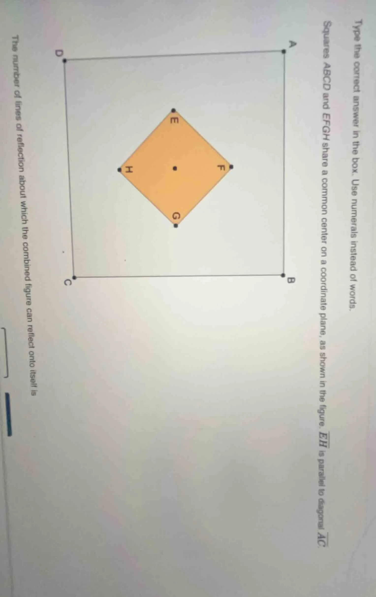 type the correct answer in the box. use numerals instead of words. squa…