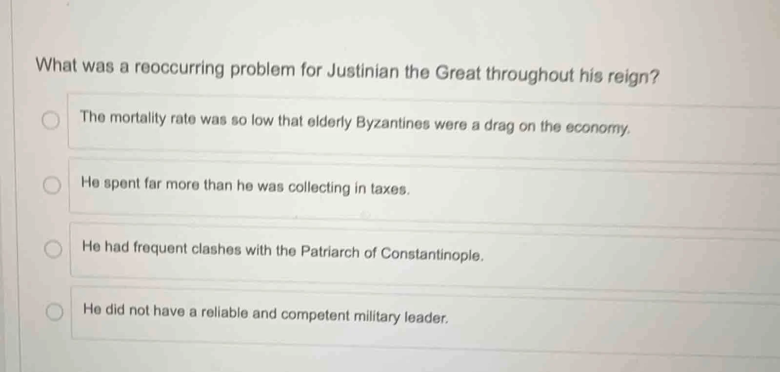 what was a reoccurring problem for justinian the great throughout his r…