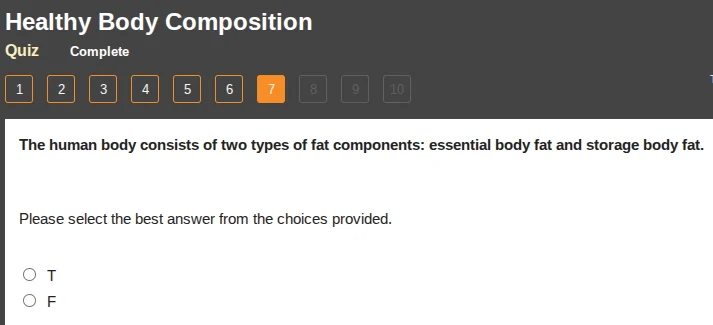 healthy body composition quiz complete 1 2 3 4 5 6 7 8 9 10 the human b…