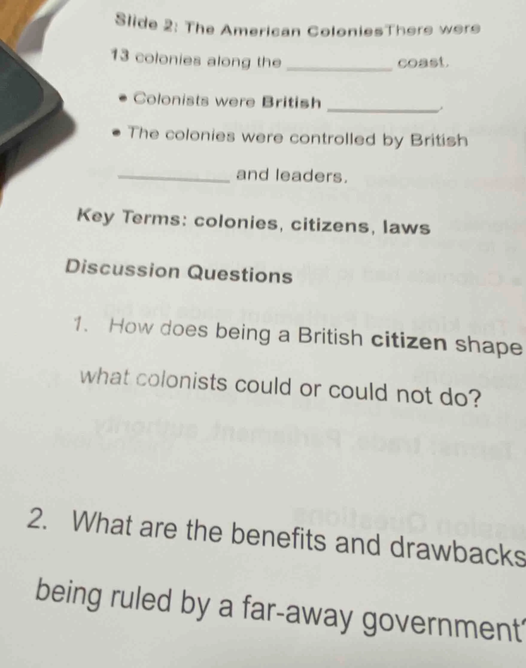 slide 2: the american coloniesthere were 13 colonies along the ________…