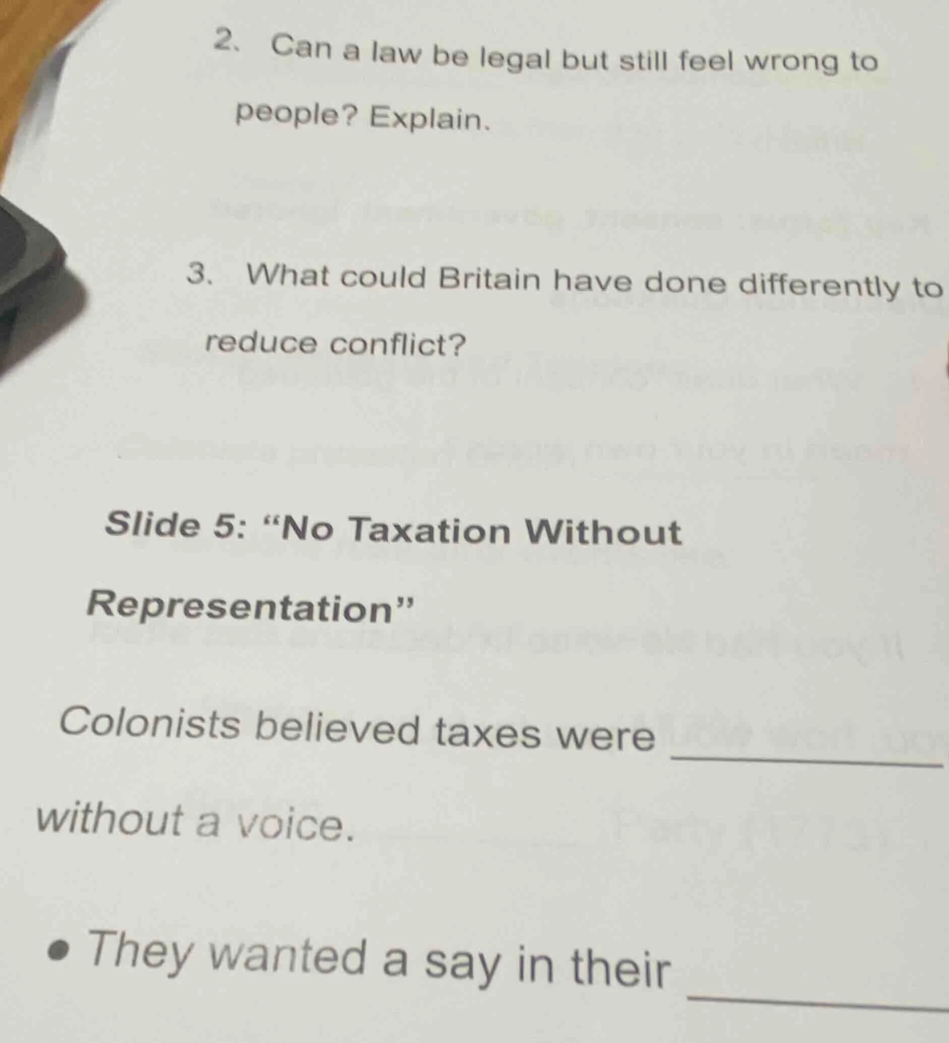 2. can a law be legal but still feel wrong to people? explain. 3. what …