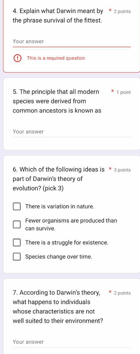 4. explain what darwin meant by the phrase survival of the fittest. you…
