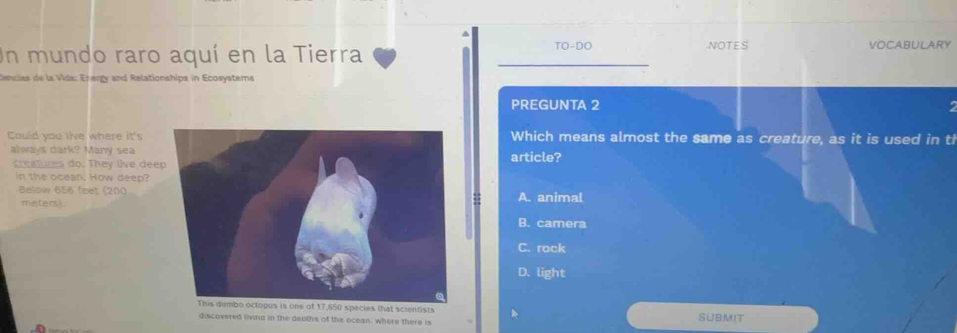 pregunta 2 which means almost the same as creature, as it is used in th…