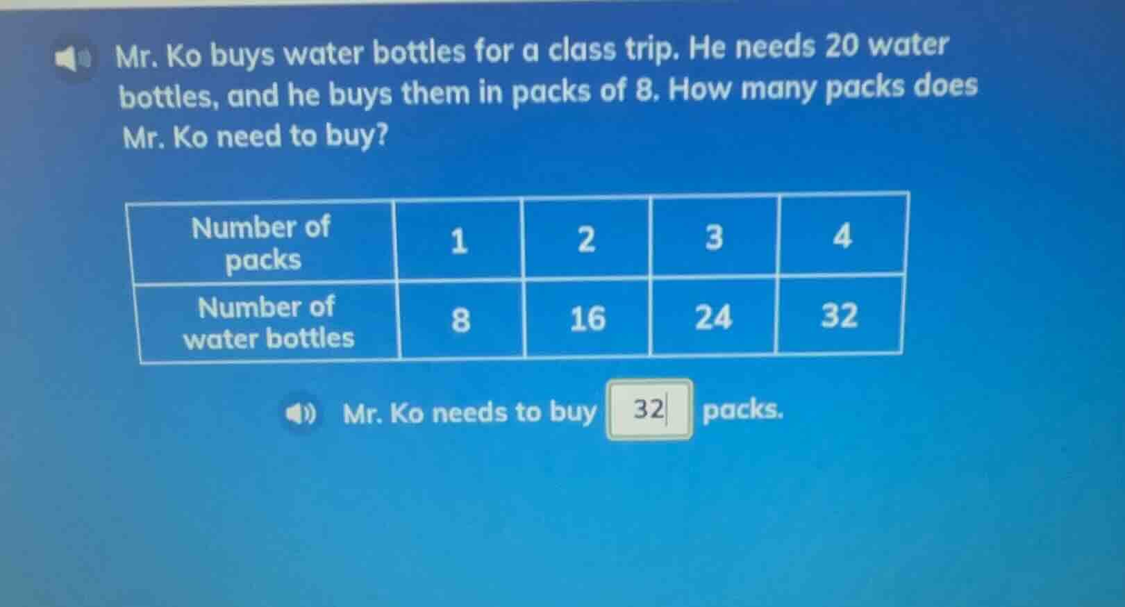 mr. ko buys water bottles for a class trip. he needs 20 water bottles, …