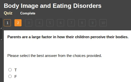 body image and eating disorders quiz complete 1 2 3 4 5 6 7 8 9 10 pare…