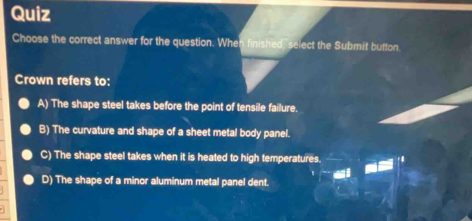 quiz choose the correct answer for the question. when finished, select …