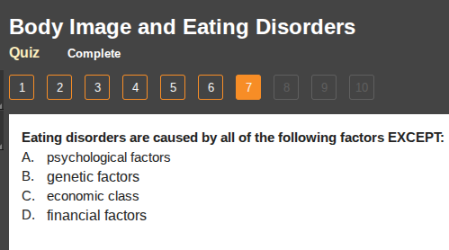 body image and eating disorders quiz complete 1 2 3 4 5 6 7 8 9 10 eati…