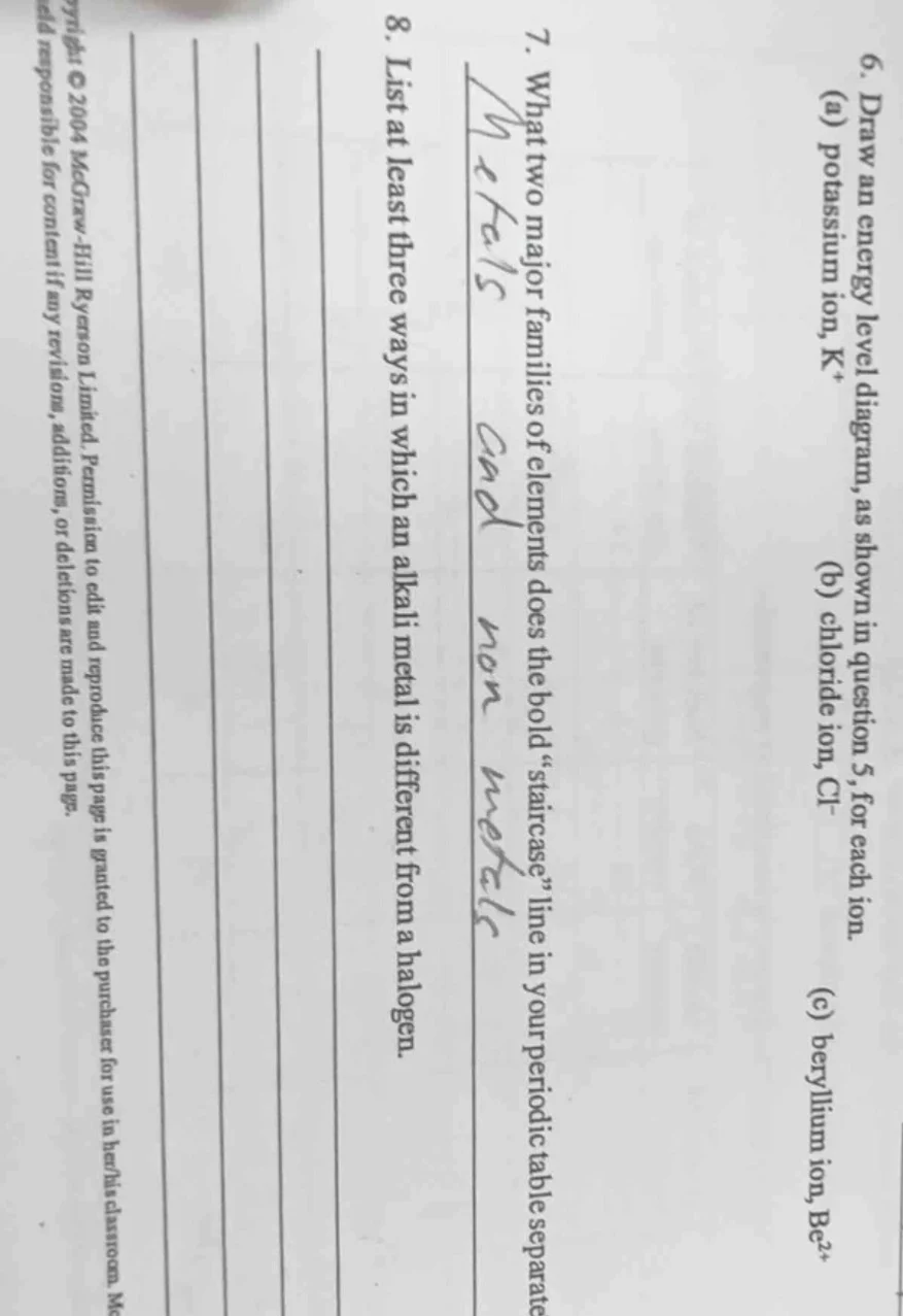 6. draw an energy level diagram, as shown in question 5, for each ion. …