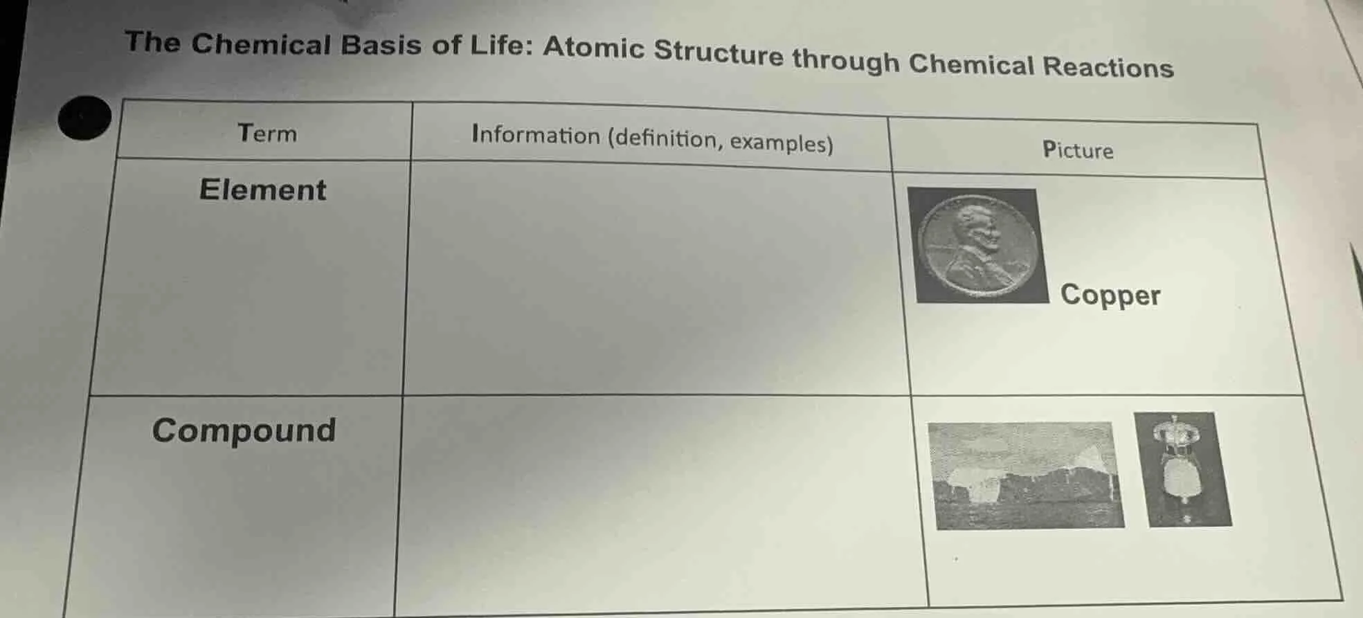 the chemical basis of life: atomic structure through chemical reactions…