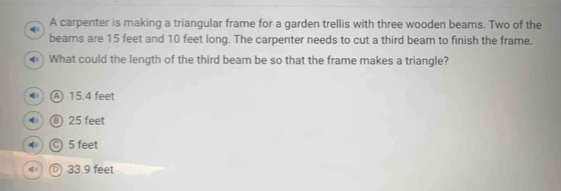 a carpenter is making a triangular frame for a garden trellis with thre…