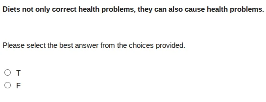 diets not only correct health problems, they can also cause health prob…