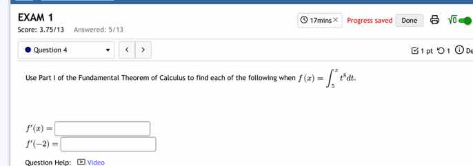 use part i of the fundamental theorem of calculus to find each of the f…