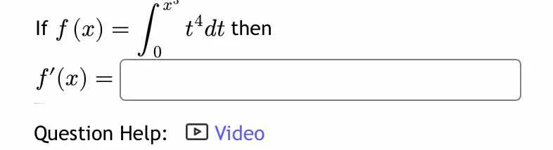 if \\( f(x) = \\int_{0}^{x^3} t^4 dt \\) then \\( f(x) = \\)
