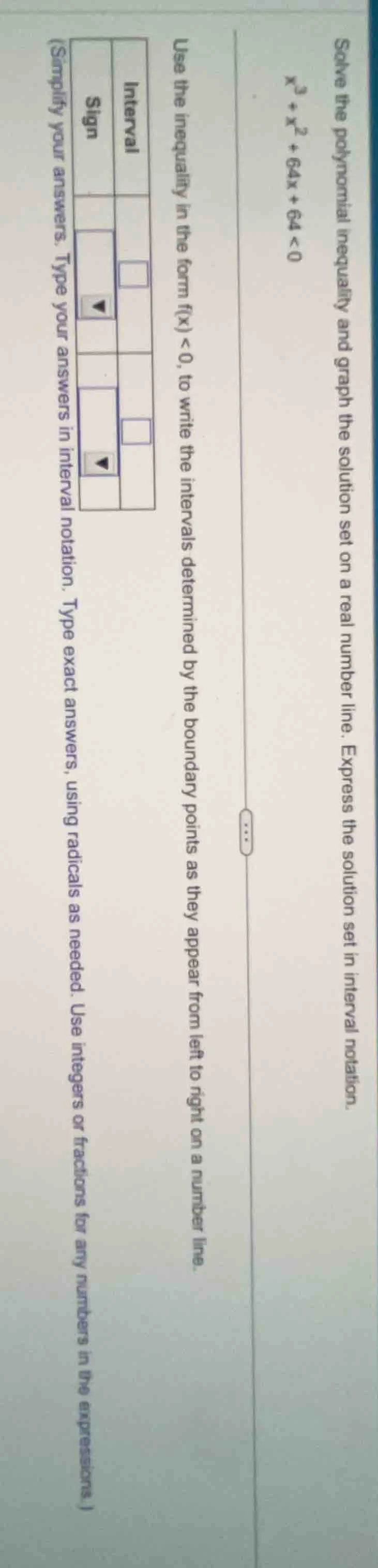 solve the polynomial inequality and graph the solution set on a real nu…