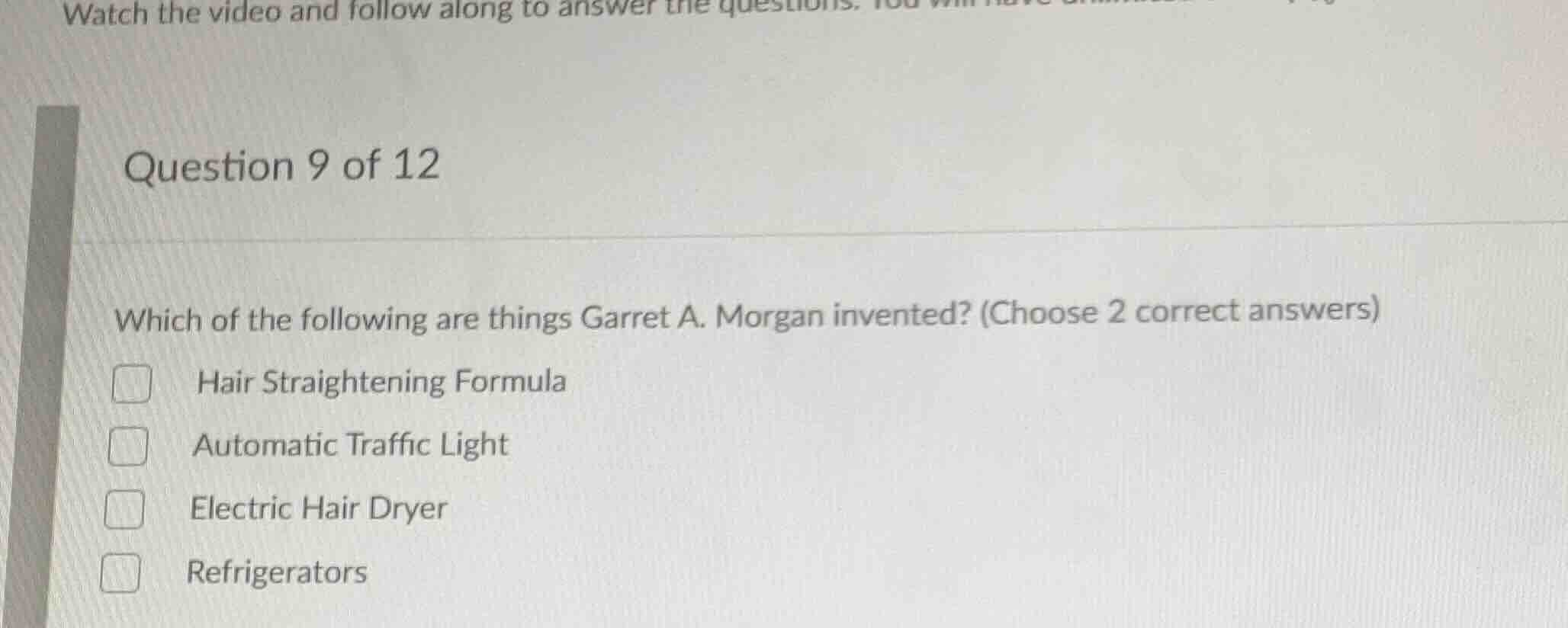 watch the video and follow along to answer the questions. question 9 of…