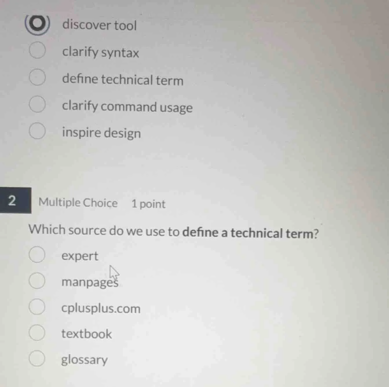 2 multiple choice 1 point which source do we use to define a technical …