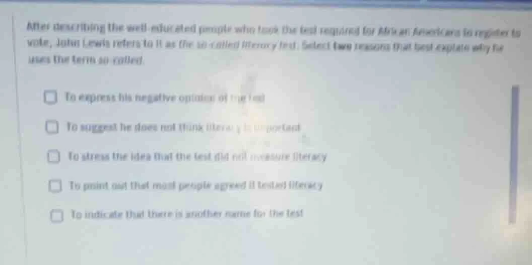 after describing the well - educated people who took the test required …