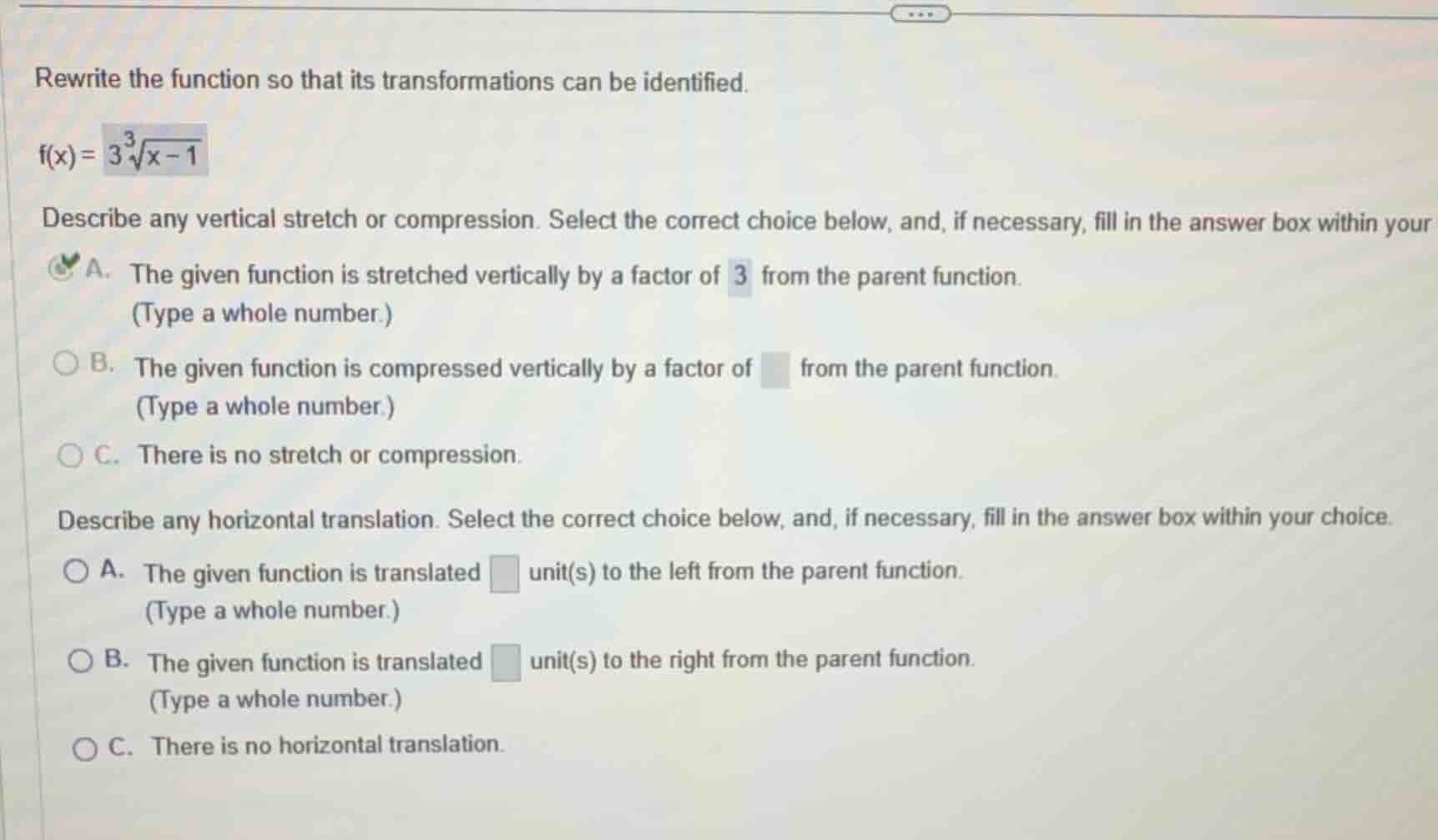 rewrite the function so that its transformations can be identified.\\(f…