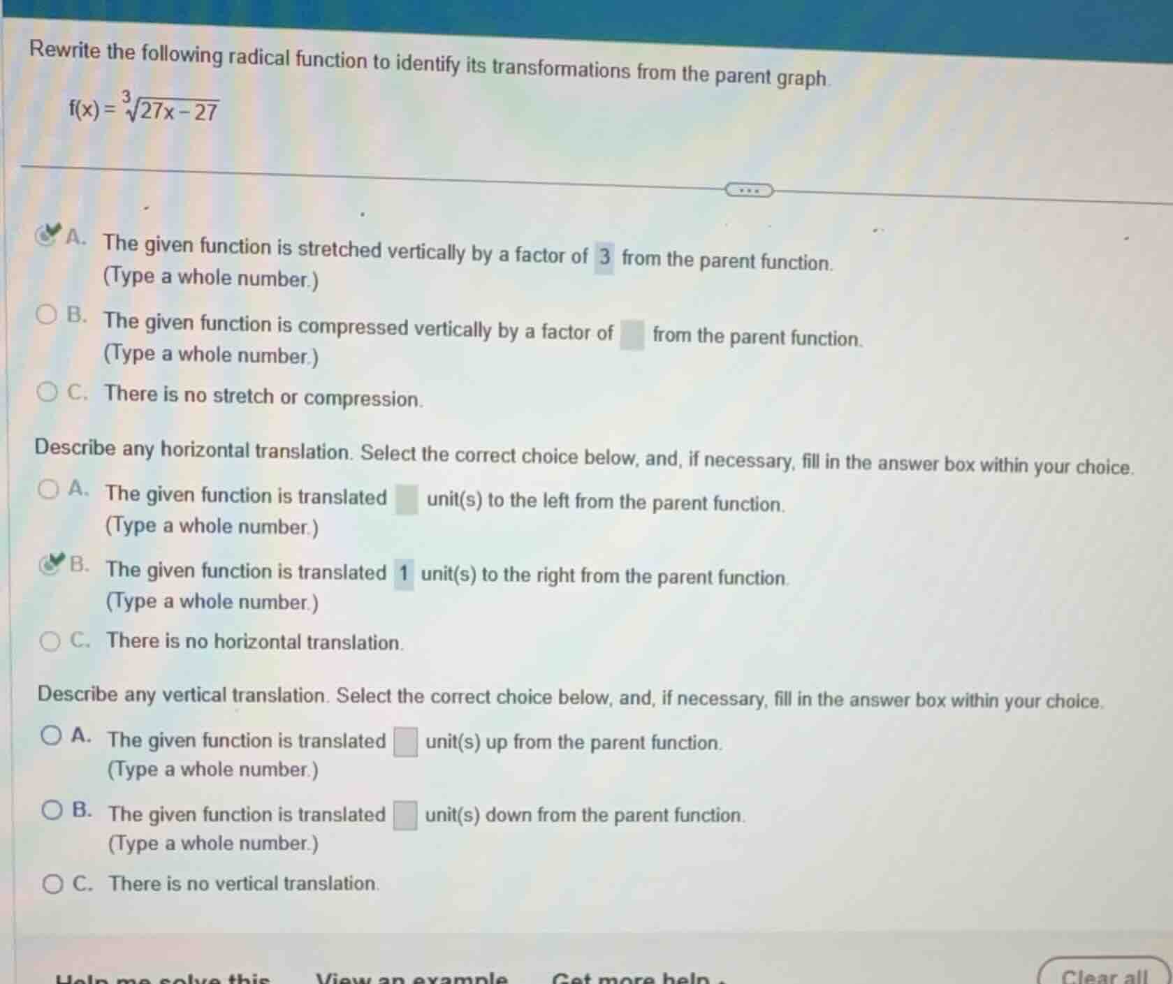 rewrite the following radical function to identify its transformations …