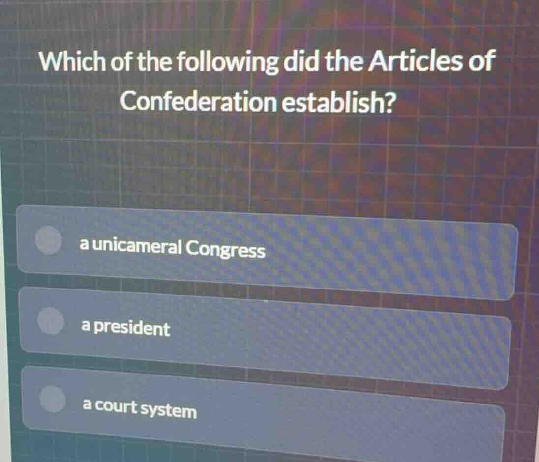which of the following did the articles of confederation establish? a u…