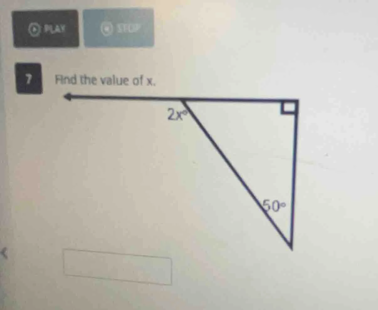 7 find the value of x.