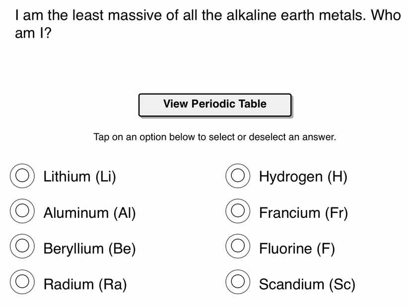 i am the least massive of all the alkaline earth metals. who am i? view…