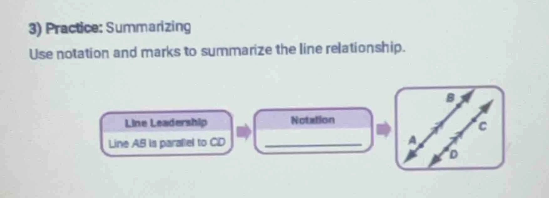 3) practice: summarizing use notation and marks to summarize the line r…