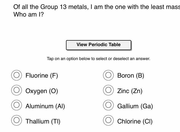 of all the group 13 metals, i am the one with the least mass who am i? …