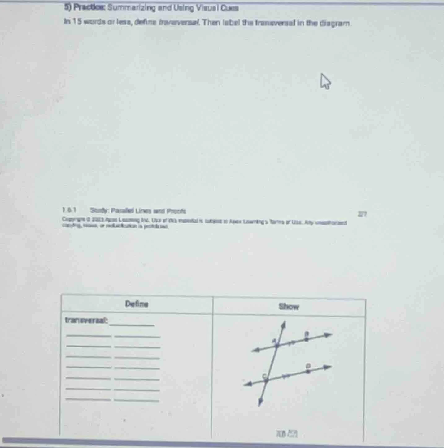 5) practice: summarizing and using visual cues in 15 words or less, def…